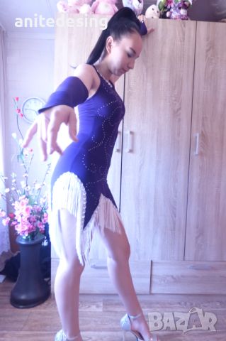 Детска  рокля за спортни танци с  кристали, снимка 4 - Детски рокли и поли - 46412537