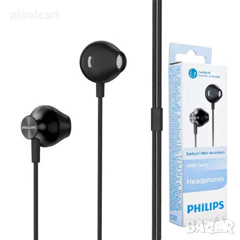 Слушалки с микрофон PHILIPS TAUE100BK, Jack 3.5, Черен, снимка 1 - Слушалки и портативни колонки - 47934935