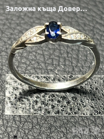 Сребърен пръстен естествен син САПФИР  камък 925 silver, снимка 6 - Пръстени - 52727604