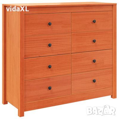 vidaXL Страничен шкаф, восъчнокафяв, 100x40x90 см, борово дърво масив(SKU:844495