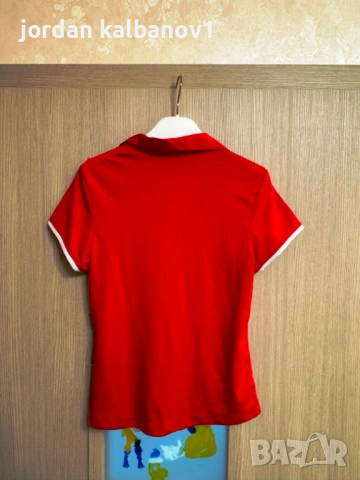 Подарявам - Дамска червена спортна блузка Адидас Adidas номер L, снимка 3 - Тениски - 54034961