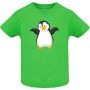 Нова бебешка тениска в зелен цвят с Пингвин, снимка 1 - Бебешки блузки - 45670986