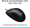 Мишка Logitech M100 с кабел, USB, 3 бутона, 1000 DPI оптично проследяване, за двете ръце - черна, снимка 5