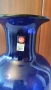 Нова, синя, декоративна, стъклена ваза, снимка 3