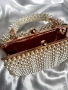 Дамска чанта и перли и метална рамка , снимка 7