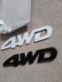 Черна метална релефна емблема 4WD за залепване на кола автомобил джип , снимка 4