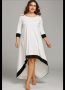 Бяла асиметрична  рокля 5хл, снимка 1 - Рокли - 45294783