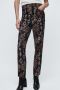 Дамски щампован панталон с висока талия Zara, Slim-Fit, XXL, снимка 1 - Панталони - 45718346