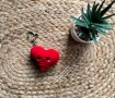 Плетен ключодържател Червено сърце, снимка 4