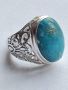 Красив сребърен пръстен с Тюркоаз , снимка 1 - Пръстени - 45113388