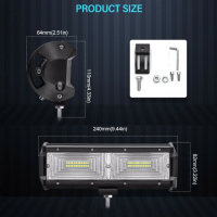 МОЩЕН LED ДИОДЕН БАР - 144W - 23.5см, снимка 2 - Аксесоари и консумативи - 44943237