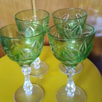 Ретро Винтидж стар цветен кристал кристални чаши за вино , снимка 5 - Антикварни и старинни предмети - 45724903