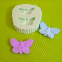 2 пеперуди пеперуда силиконов молд форма фондан шоколад гипс декор, снимка 1 - Форми - 37744153