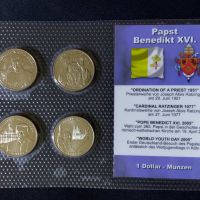 Либерия 2005 – Комплектен сет от 4 монети – Папа Бенедикт XVI, снимка 1 - Нумизматика и бонистика - 45495140