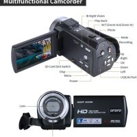 Нова Full HD Камера за Начинаещи ORDRO V12 с Нощно Виждане и микрофон, снимка 2 - Камери - 45142536
