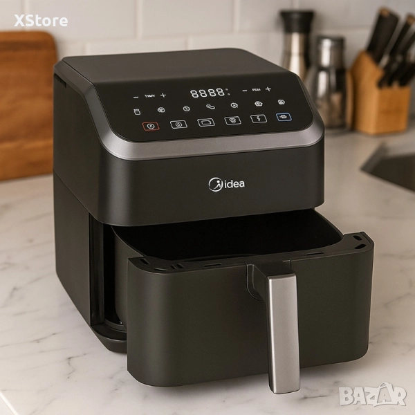 Фритюрник Midea Air Fryer MAD55000ADK – 5L въздушен фритюрник за здравословно и бързо готвене, снимка 1