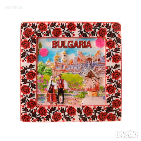 Магнитна фигурка, Български забележителности, Керамична, 7х7 см, снимка 1