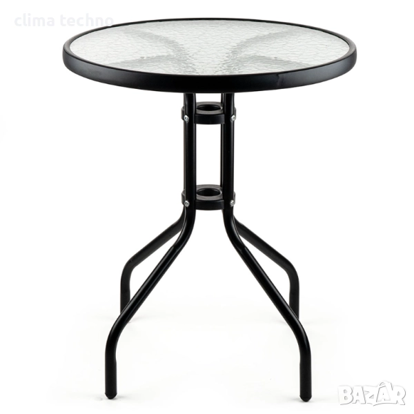 Метална маса със стъклен плот 60x74cm, снимка 1