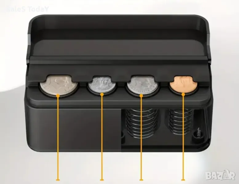 Монетник за автомобил, 11,7* 4,2* 3,8 см., черен , снимка 1