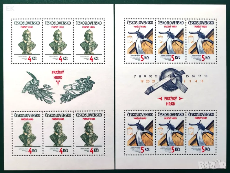 Чехословакия, 1983 г. - комплект чисти листи, изкуство, 5*48, снимка 1
