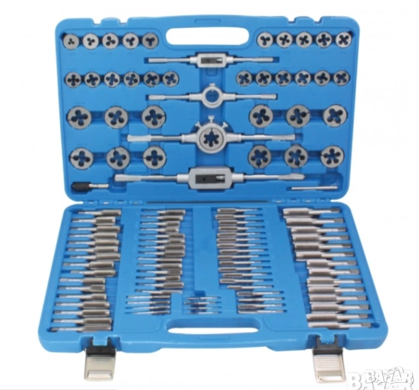 Комплект метчици и плашки - 110 части в куфар Kraft royal, снимка 1