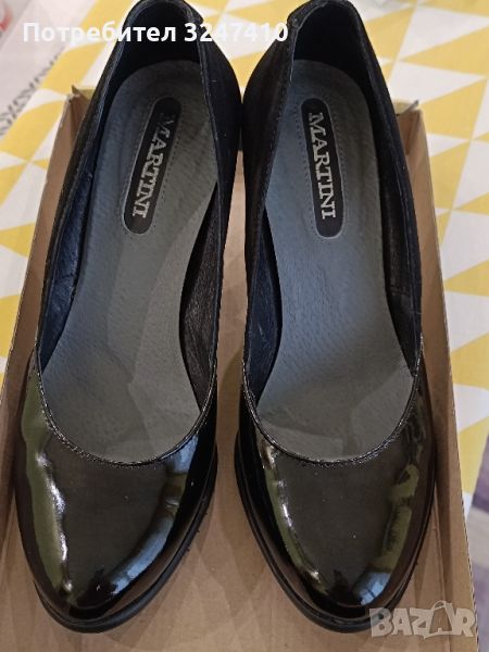 Официални дамски обувки, ток 8 см., черен лак и велур. Цена 30лв, снимка 1