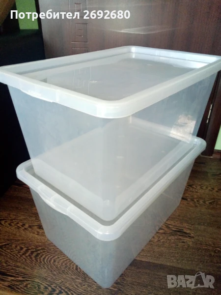 Нови големи прозрачни кутии за съхранение 48L и комплекти от 3бр. или от 6бр., снимка 1