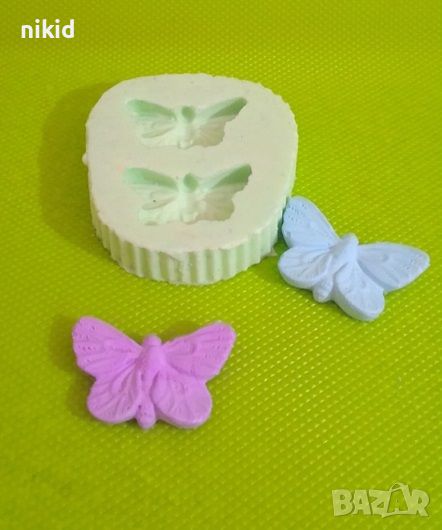 2 пеперуди пеперуда силиконов молд форма фондан шоколад гипс декор, снимка 1