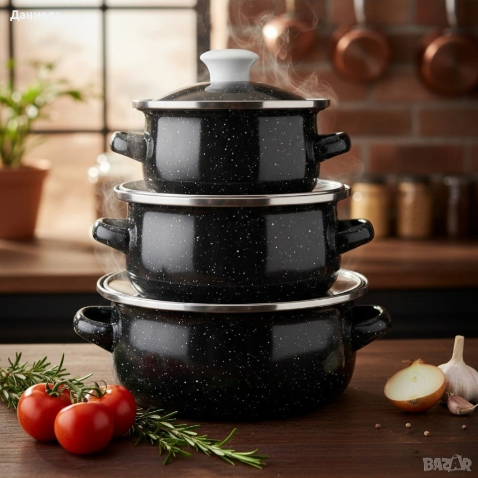 Комплект от 3 тенджери - 16см, 18см, 20см, снимка 1