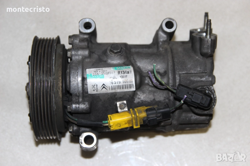 Компресор климатик Citroen C4 (2004-2010г.) 9651910980 / SD6C12 / 1607424980 / 1671553680 / 6453QJ, снимка 1