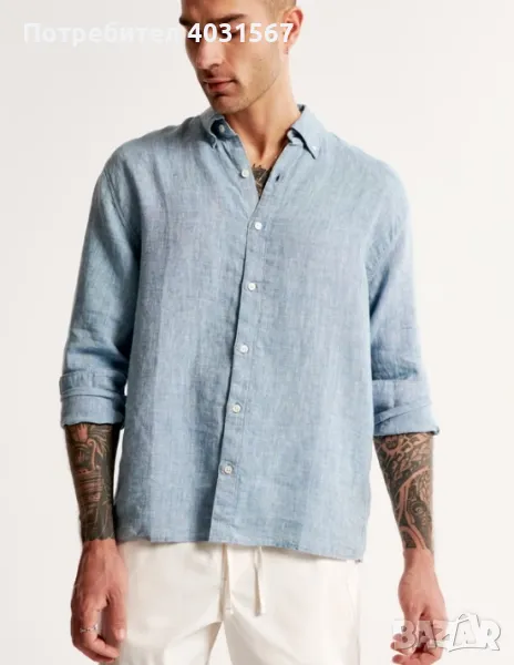 Риза 100% лен Abercrombie & Fitch размер XL - взимана за 75 евро, нова, снимка 1