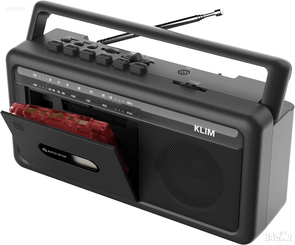 Преносим касетофон KLIM – Boombox с AM/FM радио, USB, Bluetooth, високоговорител, снимка 1