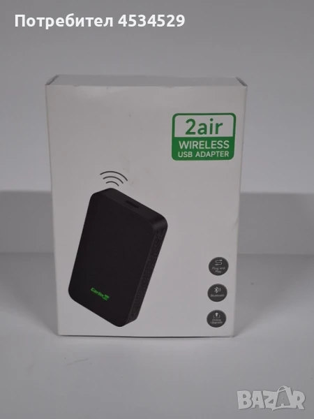 Безжичен адаптер CarlinKit CarPlay/Android Auto, комплект, USB, съвместимост с iPhone и Android , снимка 1