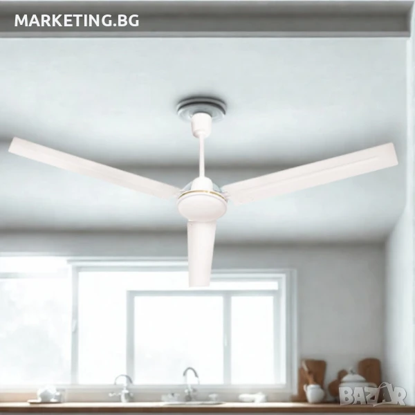 Метален таванен вентилатор Muhler MCD-54056 – 142 см (56"), 60W, с регулатор на стена, снимка 1