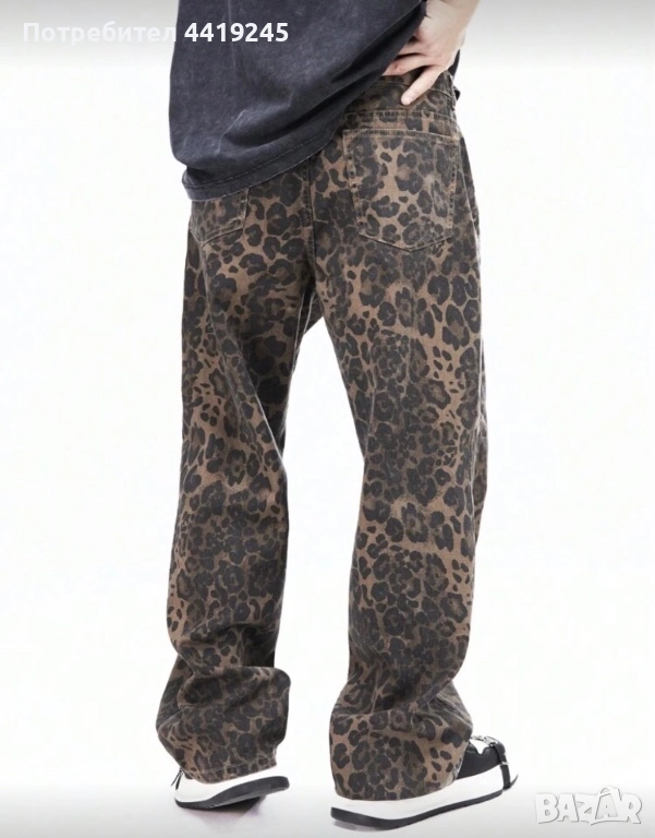 Мъжки дънки в леопардов принт , снимка 1