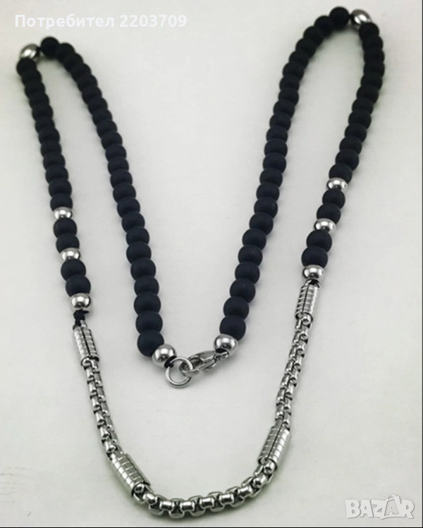 Колие от титаниева стомана с кубинска верижка, снимка 1