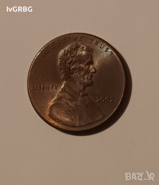 1 цент САЩ 2002 1 цент 2002 Американска монета Линкълн , снимка 1