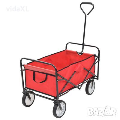 vidaXL Сгъваема ръчна количка, стомана, червена*SKU:143778, снимка 1