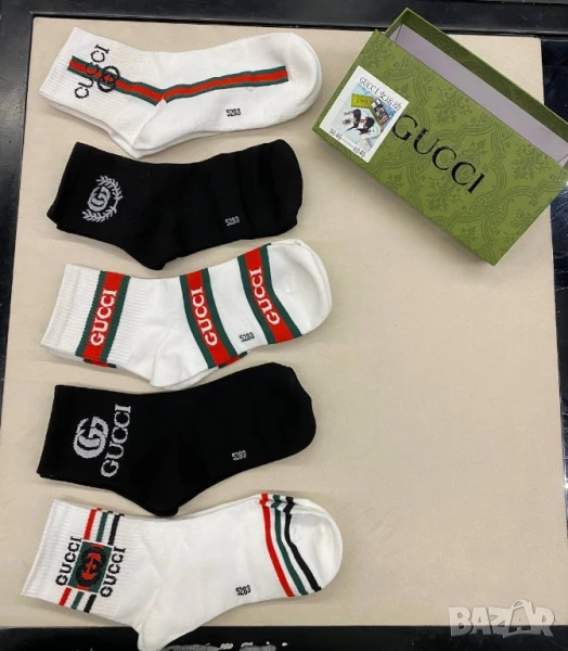 висококачествени чорапи в кутия gucci prada 5 чифта , снимка 1