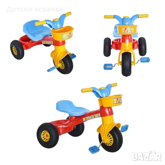 Детска триколка, мотор с кош и свирка, с педали и три колела , снимка 1