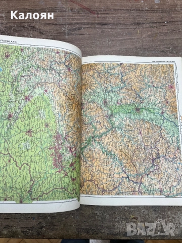 Световен атлас немски , снимка 7 - Антикварни и старинни предмети - 52196187