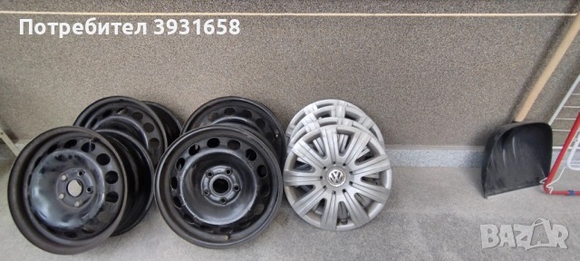 Железни джанти за VAG групата плюс 4 оригинални таса, снимка 3 - Гуми и джанти - 54159483