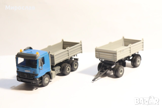 KIBRI H0 1/87 MERCEDES ACTROS САМОСВАЛ ГОНДОЛА КАМИОН МОДЕЛ, снимка 2 - Колекции - 53129143