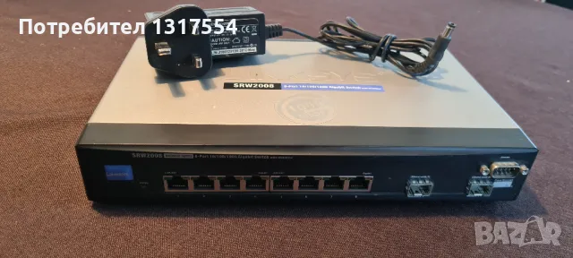 Управляем гигабитов суич Cisco-Linksys SRW2008 8-port Gigabit Switch, снимка 1 - Суичове - 48095356