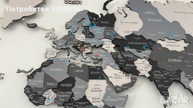 Карта на света XL 200cm x 120cm Enjoy The Wood, снимка 6 - Декорация за дома - 53095082