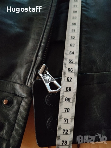 Tommy Hilfiger Винтидж Мъжко кожено яке моторджиско Cafe Racer M/L, снимка 11 - Якета - 52896396