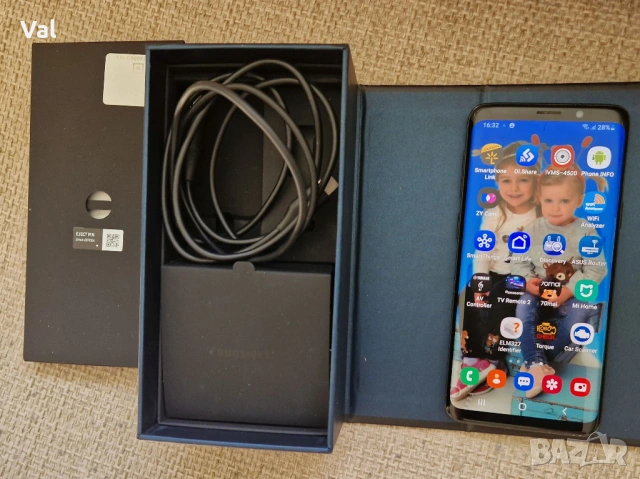 Samsung S9, 64GB, dual sim, color Coral Blue, комплект – телефон, кутия, зарядно, кабел и 3 калъфа., снимка 2 - Samsung - 54221441