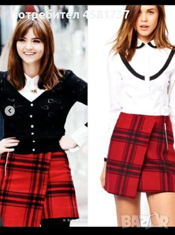 Вълнена мини пола каре Karen Milen, снимка 8 - Поли - 52107987