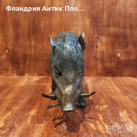 Бронзова скулптура на див глиган, снимка 3 - Статуетки - 49647406