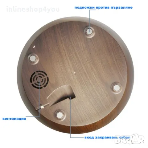 1000ml Арома дифузер и овлажнител тъмно дърво, дистанционно, снимка 4 - Друга електроника - 50303839